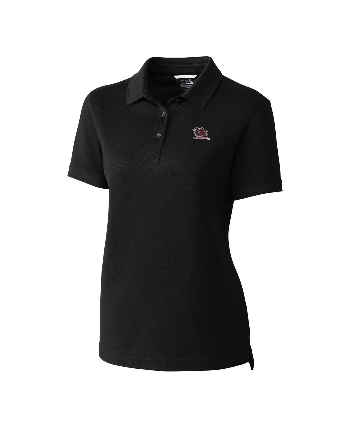 CUTTER & BUCK WOMEN'S BLACK SOUTH CAROLINA GAMECOCKS VAULT DRYTEC ADVANTAGE TRI-BLEND PIQUE WOMEN'S POLO 