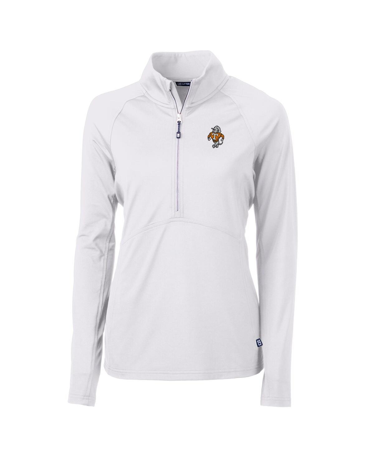 CUTTER & BUCK WOMEN'S TENNESSEE VOLUNTEERS VAULT DRYTEC ADAPT ECO KNIT STRETCH RAGLAN HALF-ZIP TOP 