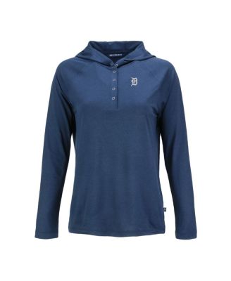 Women's Navy Detroit Tigers Coastline Epic Comfort Eco Raglan Long Sleeve Hoodie T-Shirt