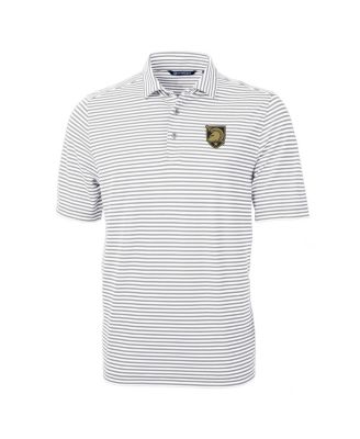 Men's Gray Army Black Knights Virtue Eco Pique Stripe DryTec Polo