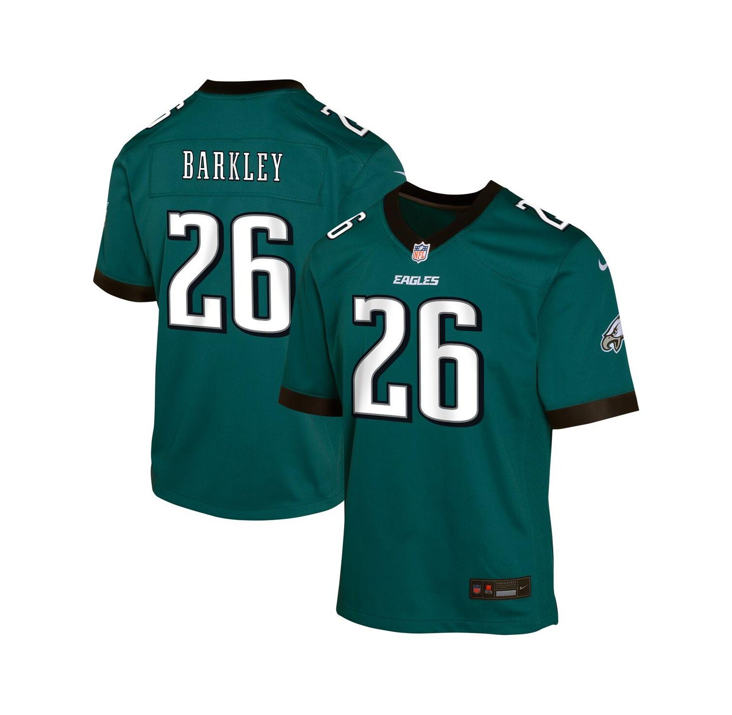 Big Boys and Girls Saquon Barkley Midnight Green Philadelphia Eagles Team Player Game Jersey