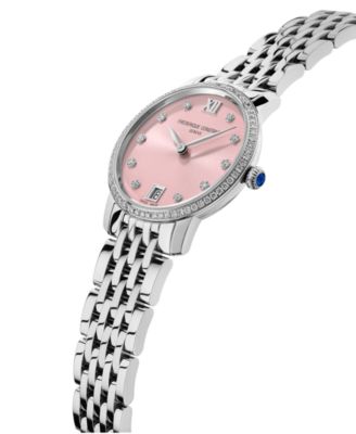Women's Swiss Slimline Diamond (5/8 ct. t.w.) Stainless Steel Bracelet Watch 30mm