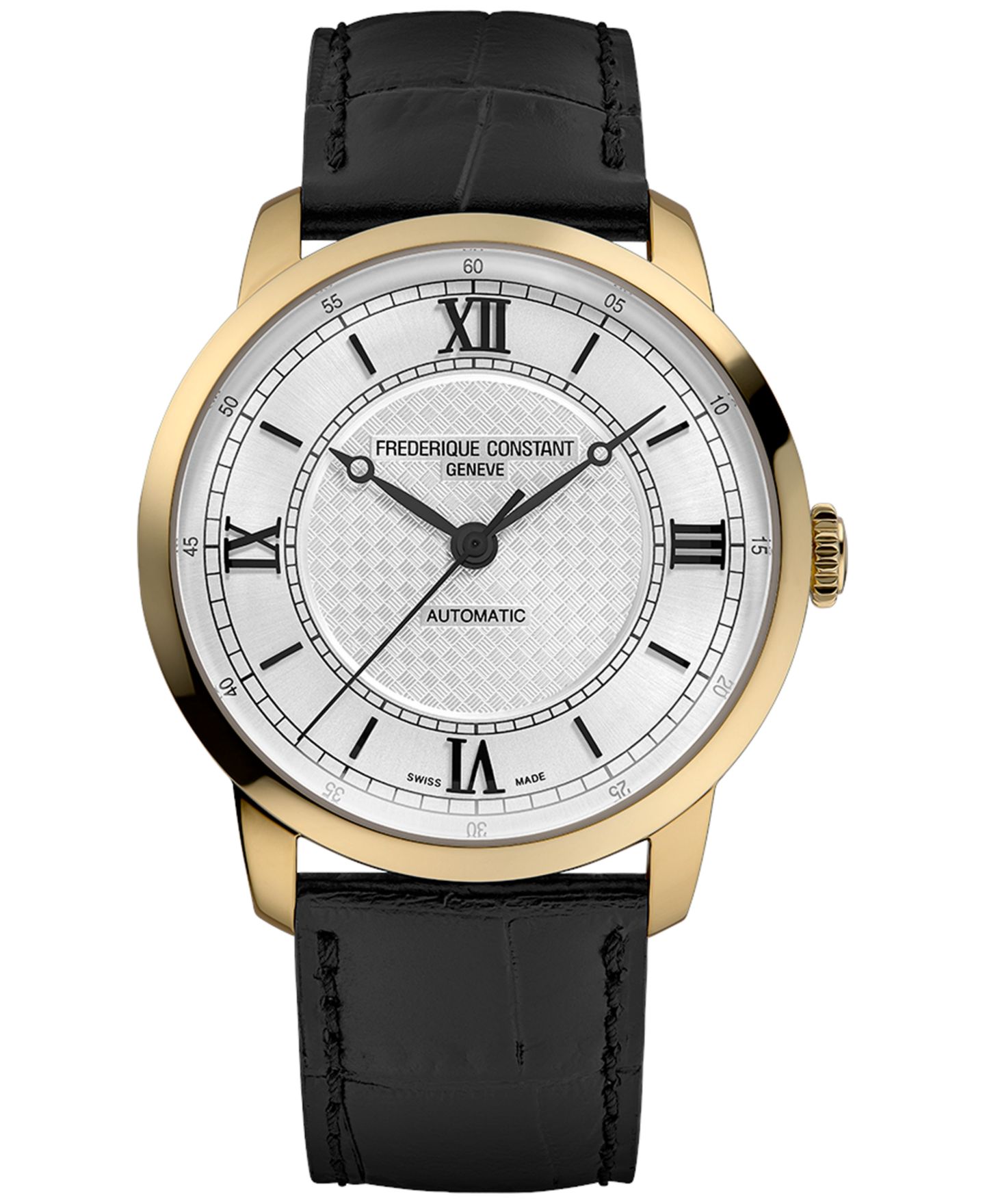 Мужские часы Frederique Constant Swiss Automatic Classics Premiere Black Leather Strap Watch 39mm — фото 1