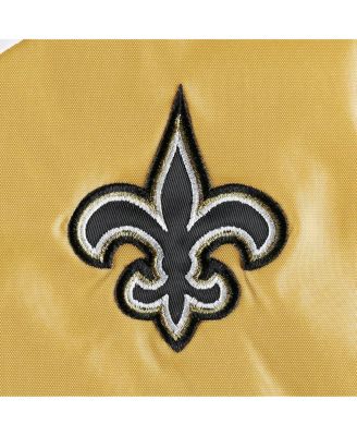 Women's White/Gold New Orleans Saints Staci Half-Zip Hoodie Windbreaker Jacket
