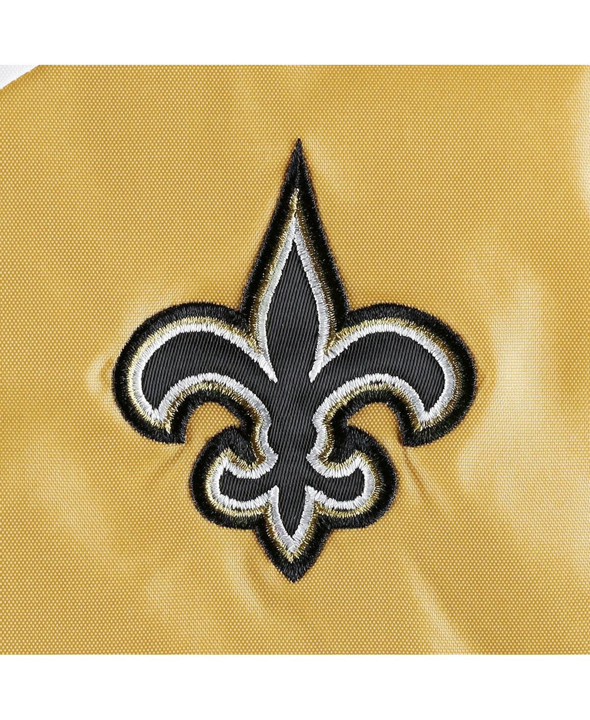 Tommy Hilfiger Women's White/gold New Orleans Saints Staci Half-zip Hoodie Windbreaker Jacket In White,gold