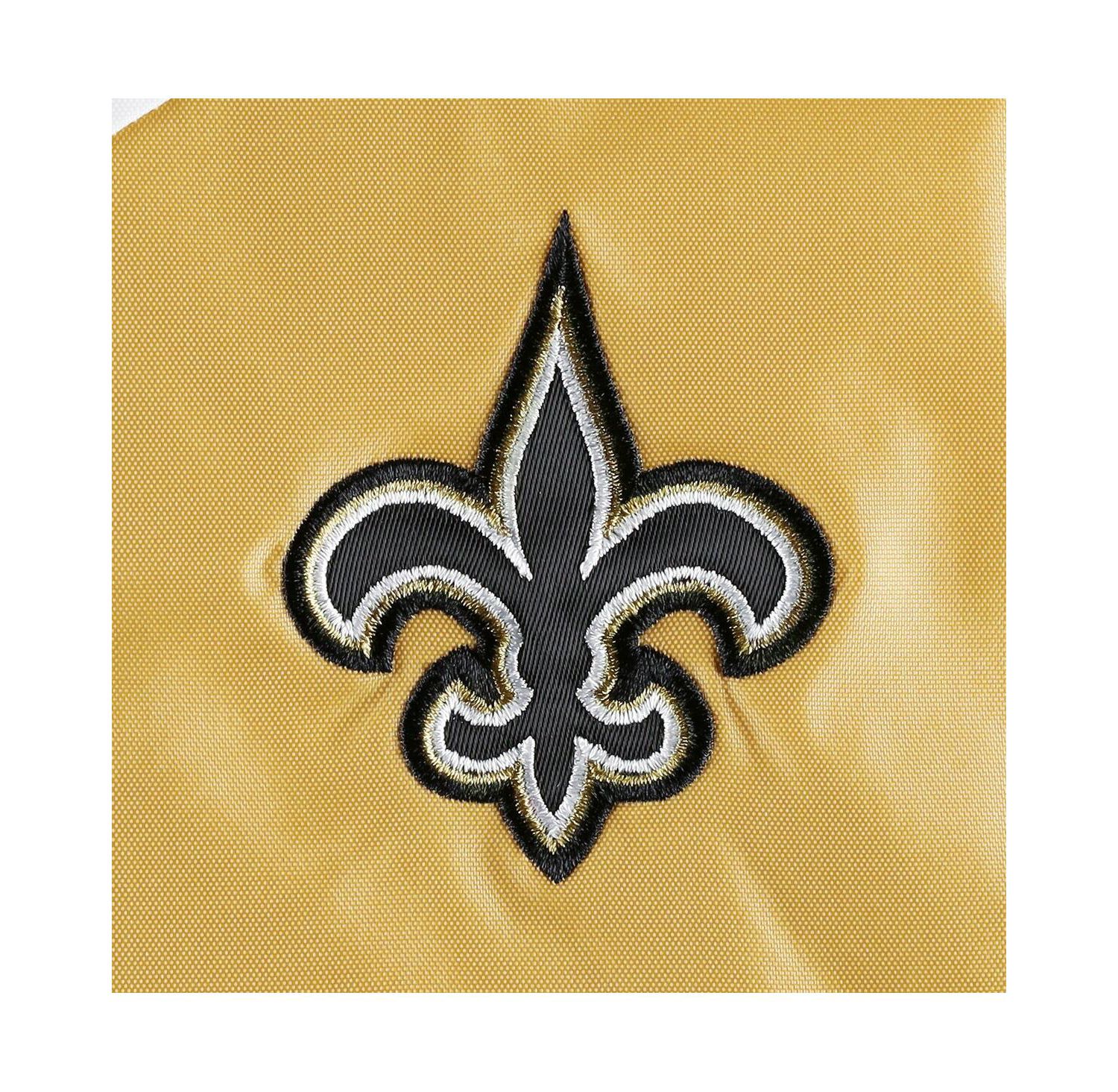 Women's White/Gold New Orleans Saints Staci Half-Zip Hoodie Windbreaker Jacket