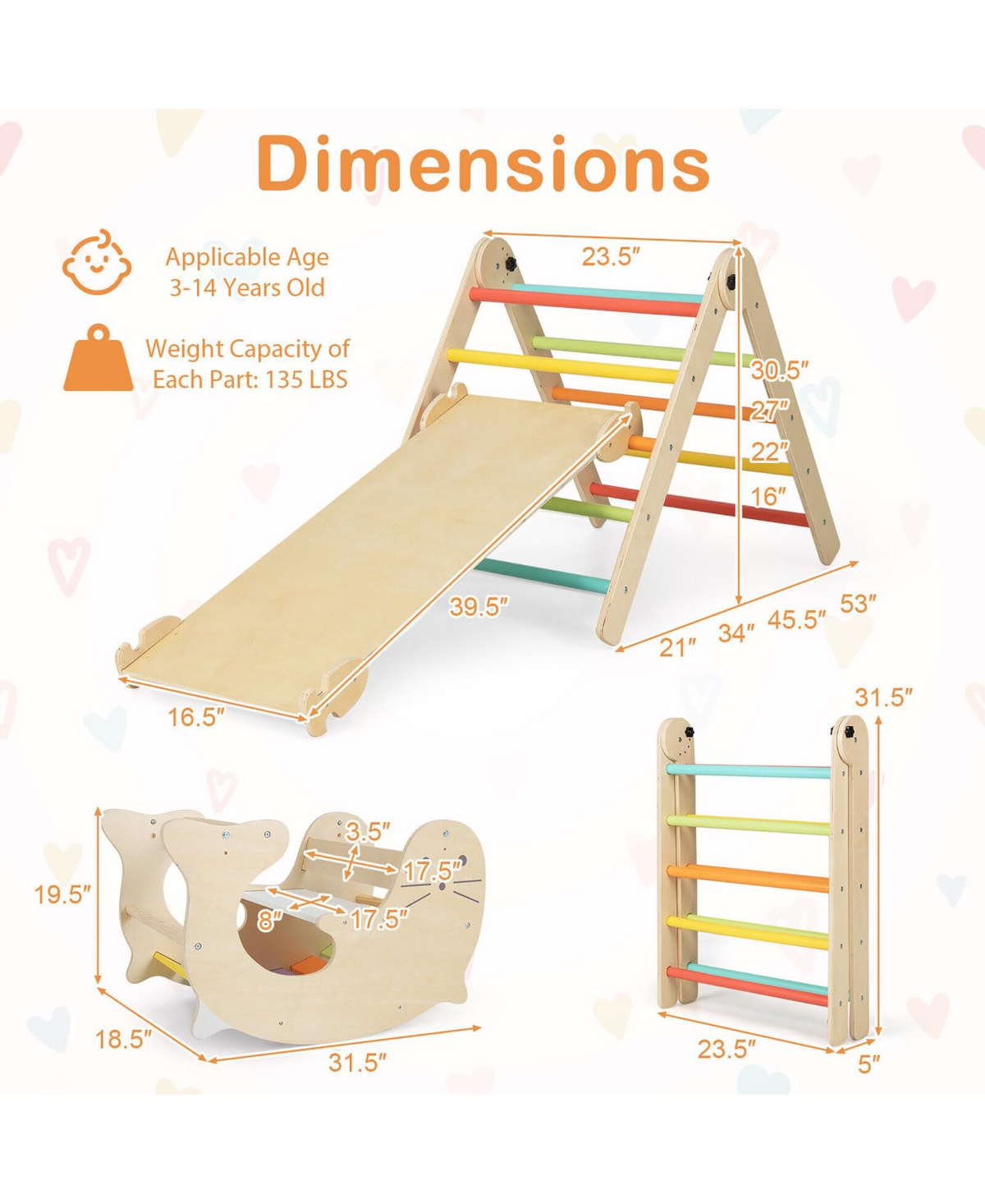 Gymax 7-in-1 Indoor Climbing Toys for Toddlers w/ Reversible Ramp Sea Lion Rocker