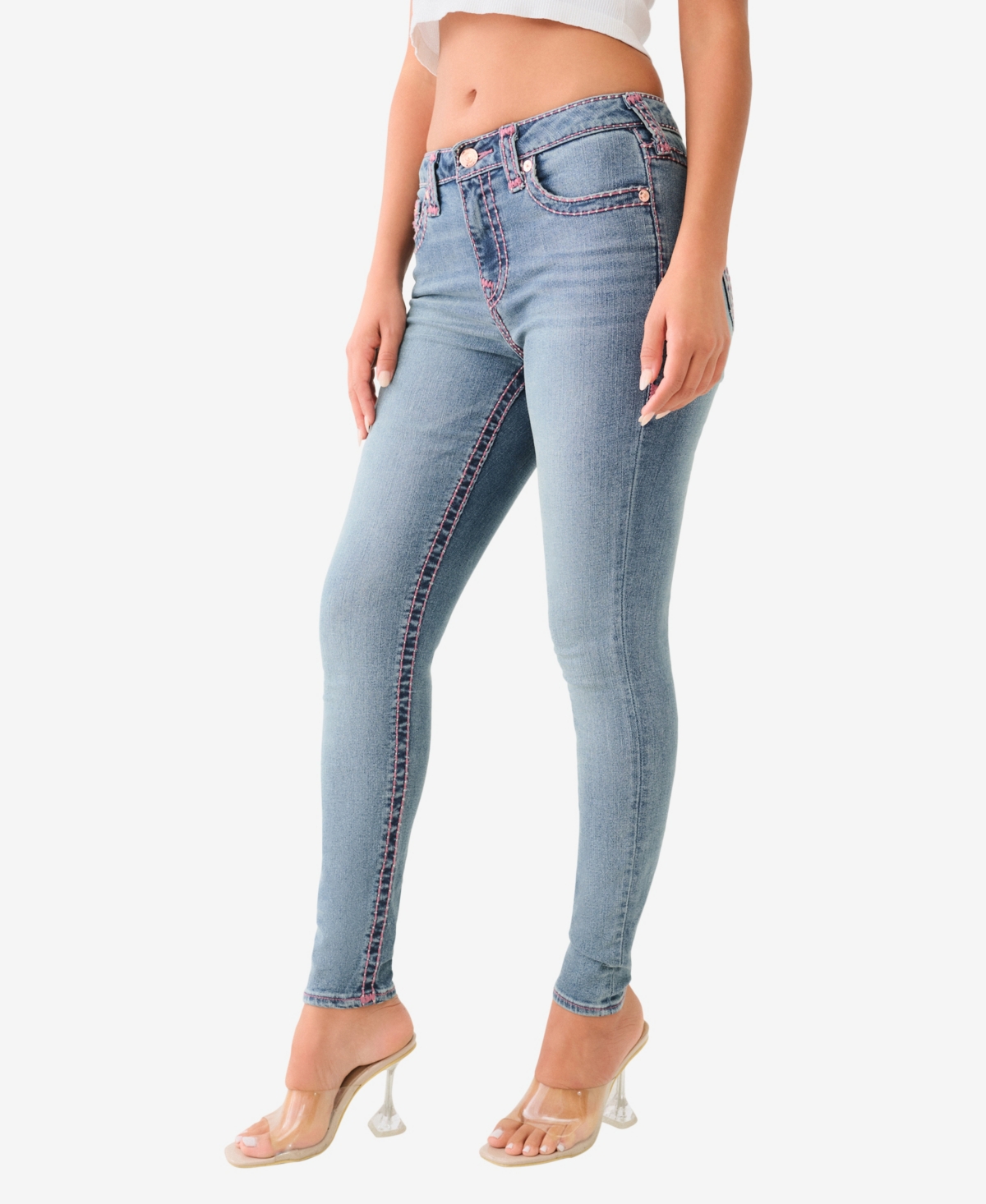True Religion Women's Jennie Pick Super T Stitch Skinny Jean