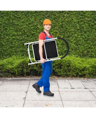 2.75-Foot Folding Step Stool with Iron Frame and Anti-Slip Pedals