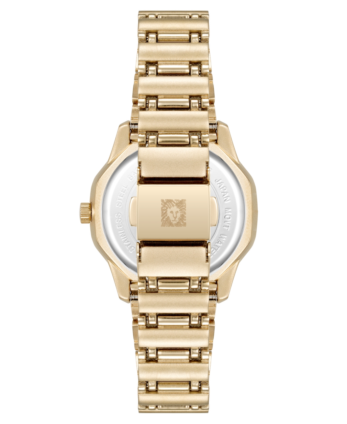 Anne Klein Women's Quartz Crystal Accented Octagonal Gold-Tone Alloy Metal Bracelet Watch, - Gold-Tone