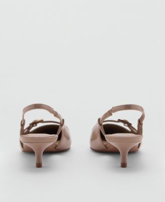 Women's Buckle Detail Slingback Heeled Shoes