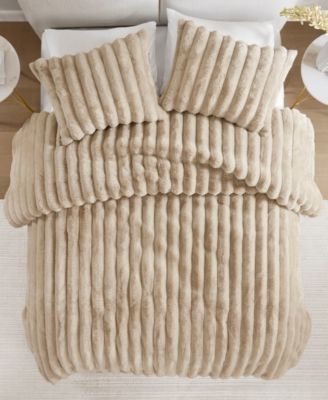 Jasmine Faux Fur Reverse to Velvet 3-Pc. Comforter Set, King