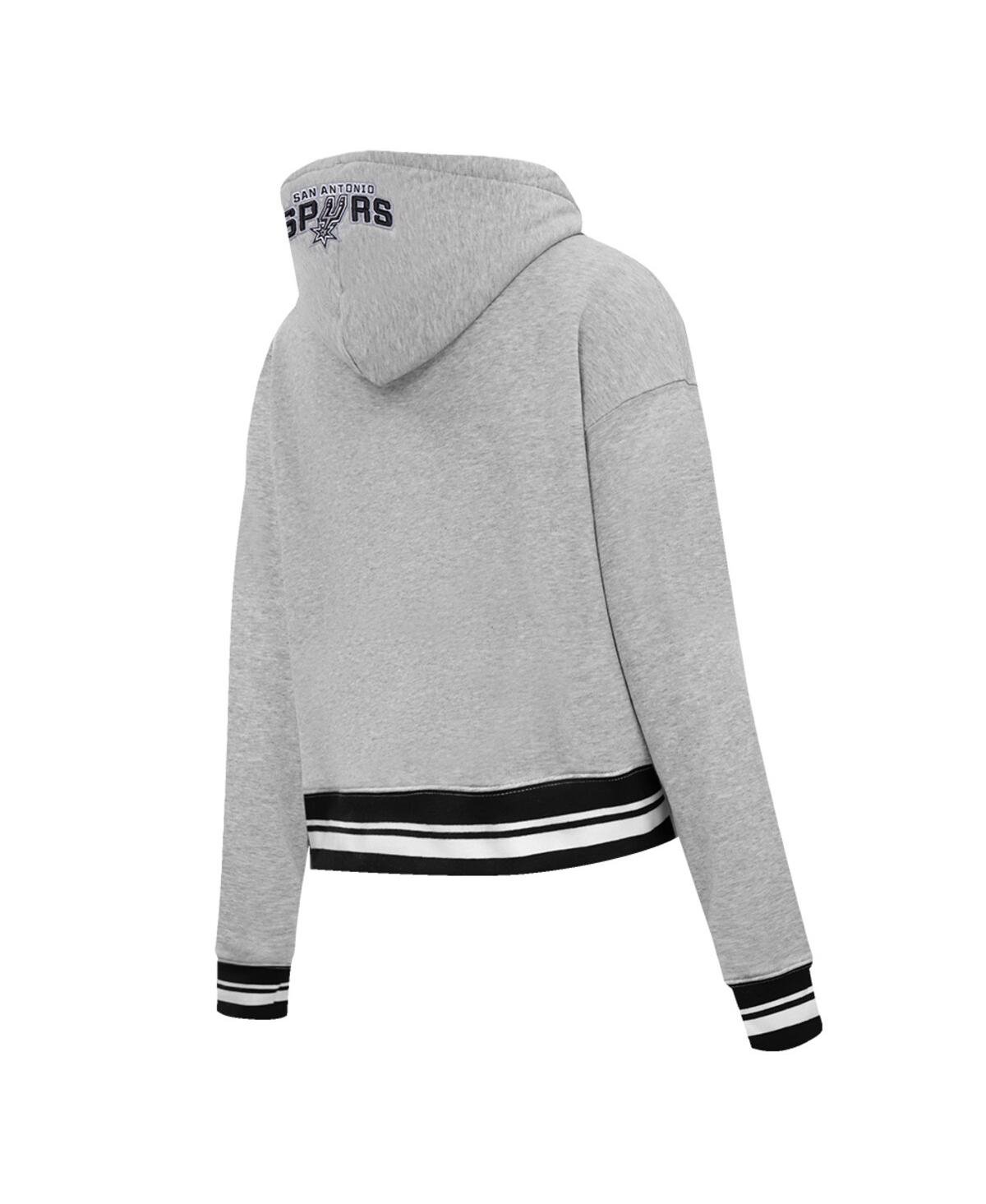 Shop Pro Standard Men's And Women's Heather Gray San Antonio Spurs Script Tail Cropped Pullover Hoodie