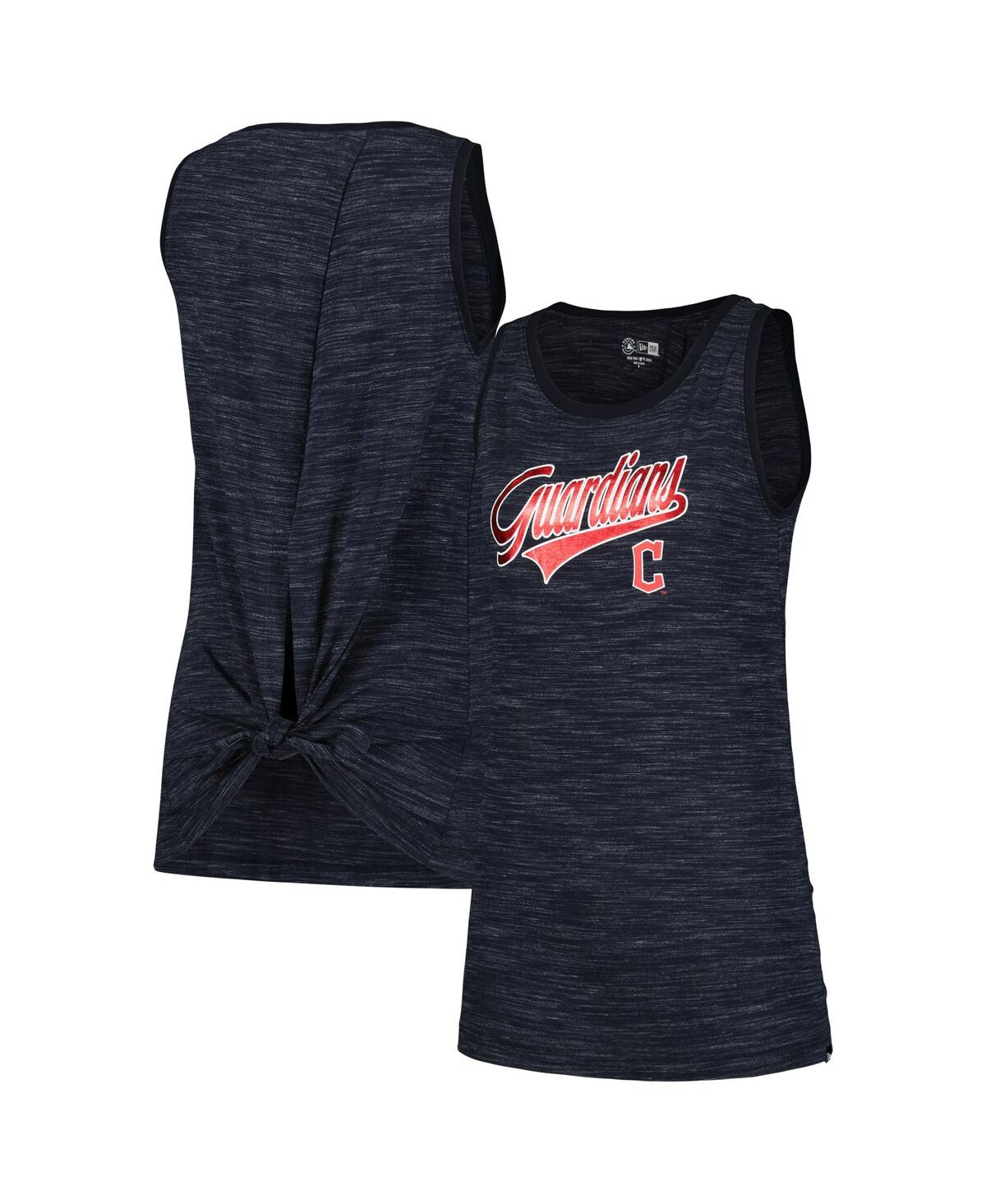 NEW ERA WOMEN'S NAVY CLEVELAND GUARDIANS SPACE-DYE ACTIVE TANK TOP 