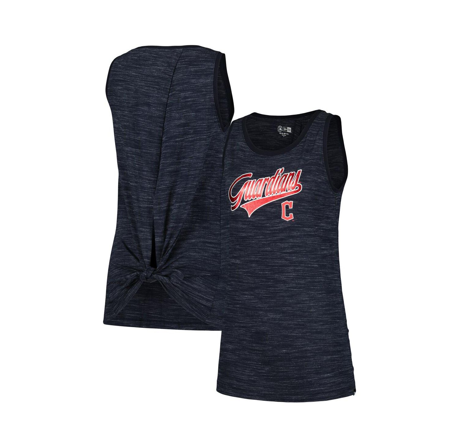 Women's Navy Cleveland Guardians Space-Dye Active Tank Top
