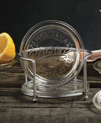 7 Piece Glass Coaster Set with Holder