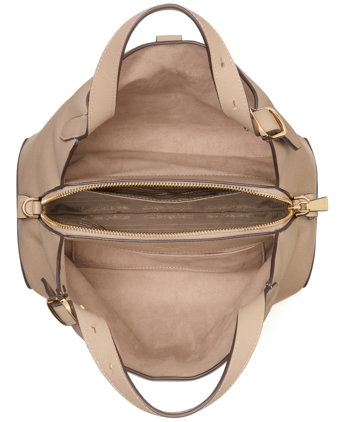 Shop Kate Spade Deco Pebbled Leather Tote Bag In Timeless Taupe