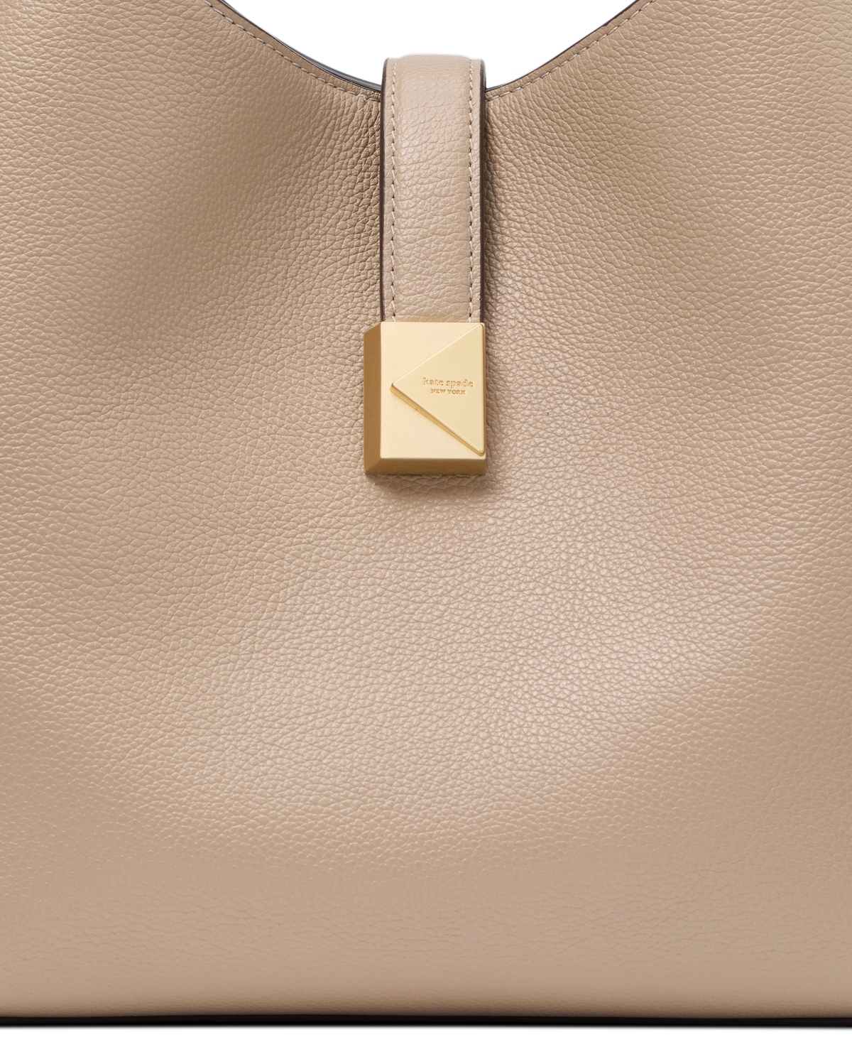 Shop Kate Spade Deco Pebbled Leather Tote Bag In Timeless Taupe