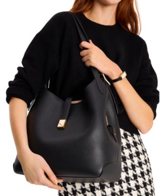 Deco Large Pebbled Leather Tote Bag