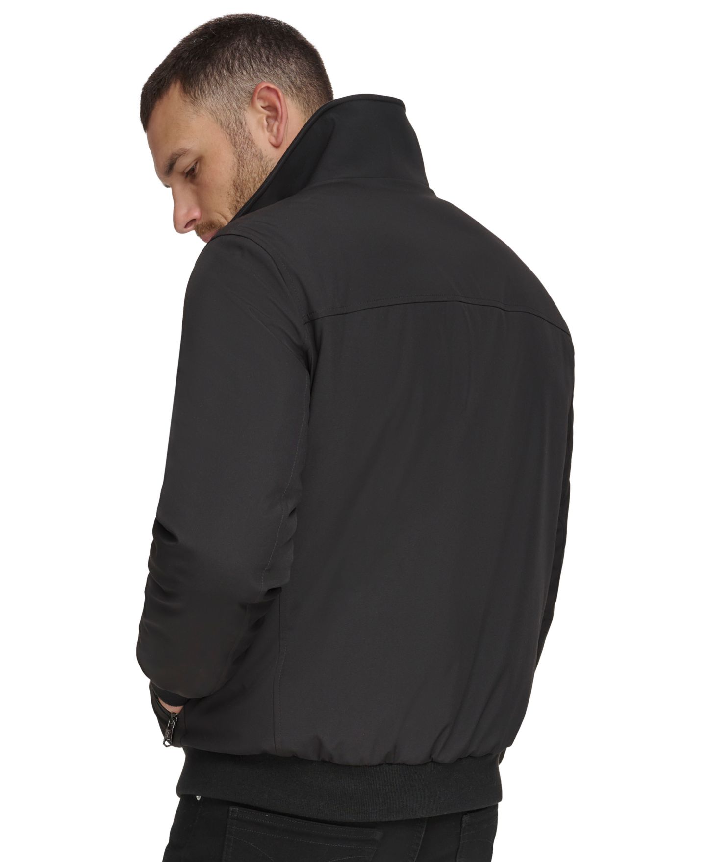 Мужская куртка Calvin Klein Flex Tech Water-Resistant Bomber, цвет: Чёрный — фото 2
