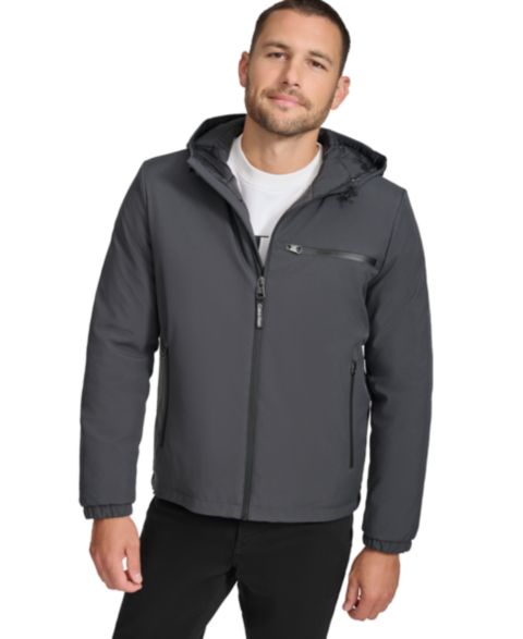 Мужская куртка Calvin Klein Infinite Stretch Water-Resistant Hooded, цвет: Железный