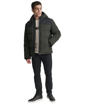 Men's Mixed-Media Puffer Coat, Created for Macy's 