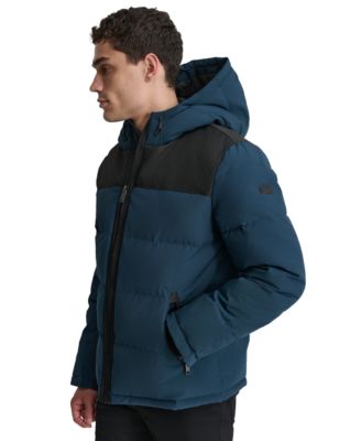 Men's Mixed-Media Puffer Coat, Created for Macy's 