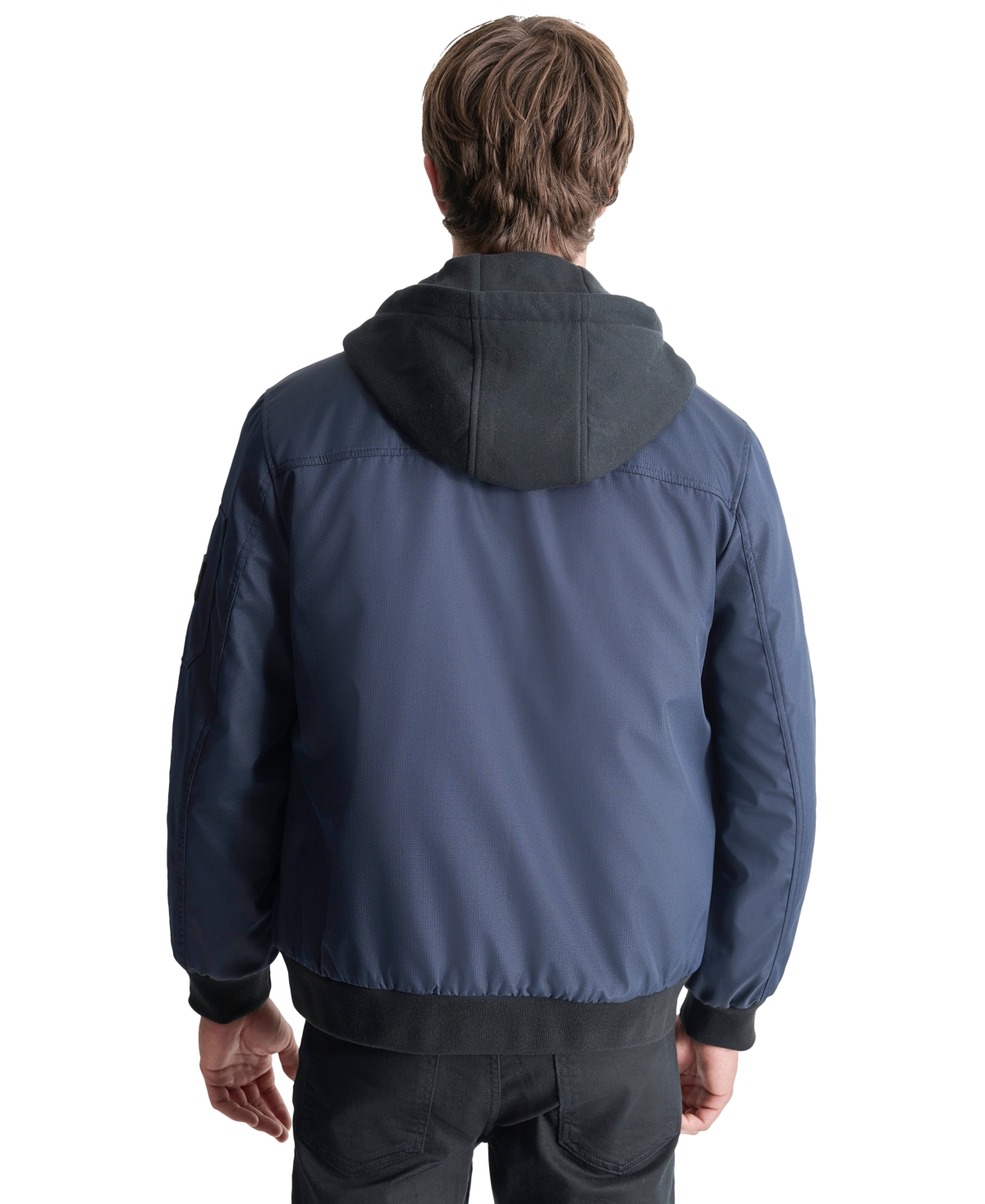 Dkny Men's Removable Hood Water-Resistant Bomber Jacket