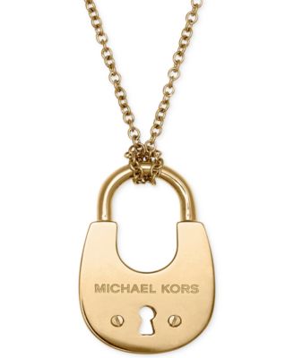 michael kors padlock necklace rose gold