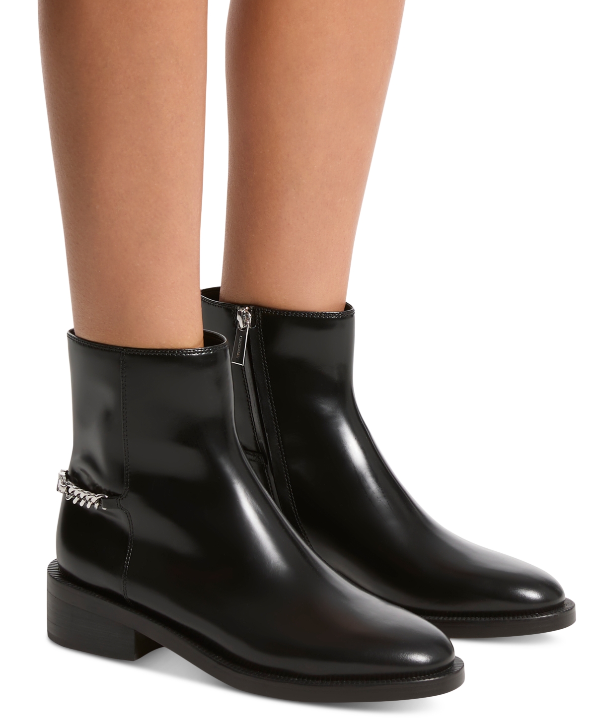 Michael Kors Carlisle Low Heels Ankle Boots In Black Leather In Black