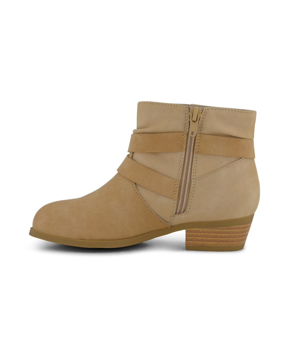 Kenneth Cole New York Little And Big Girls Ellen Zoey Western Ankle Boots In Tan