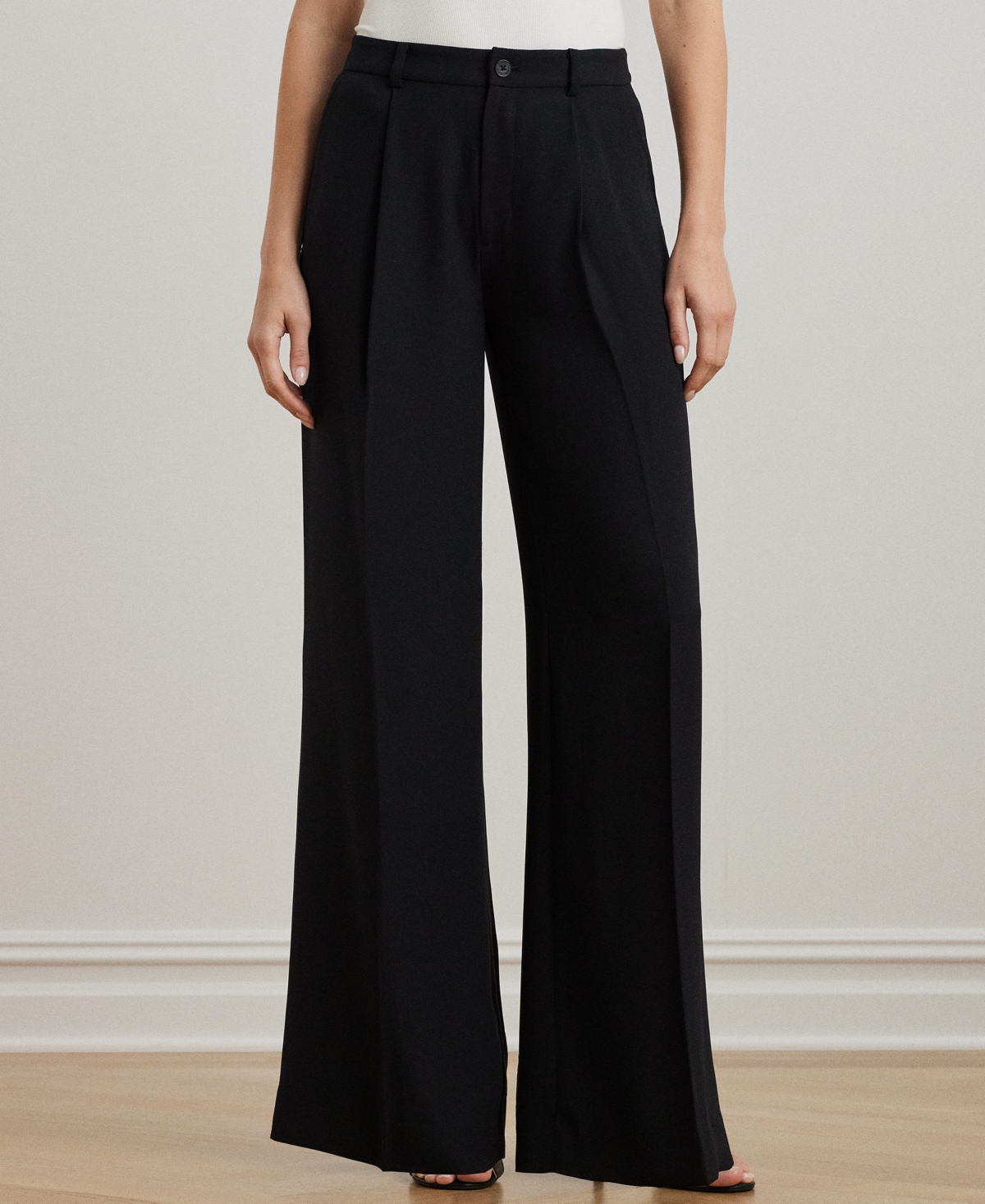RALPH LAUREN WOMEN'S DOUBLE-FACED GEORGETTE WIDE-LEG PANTS 