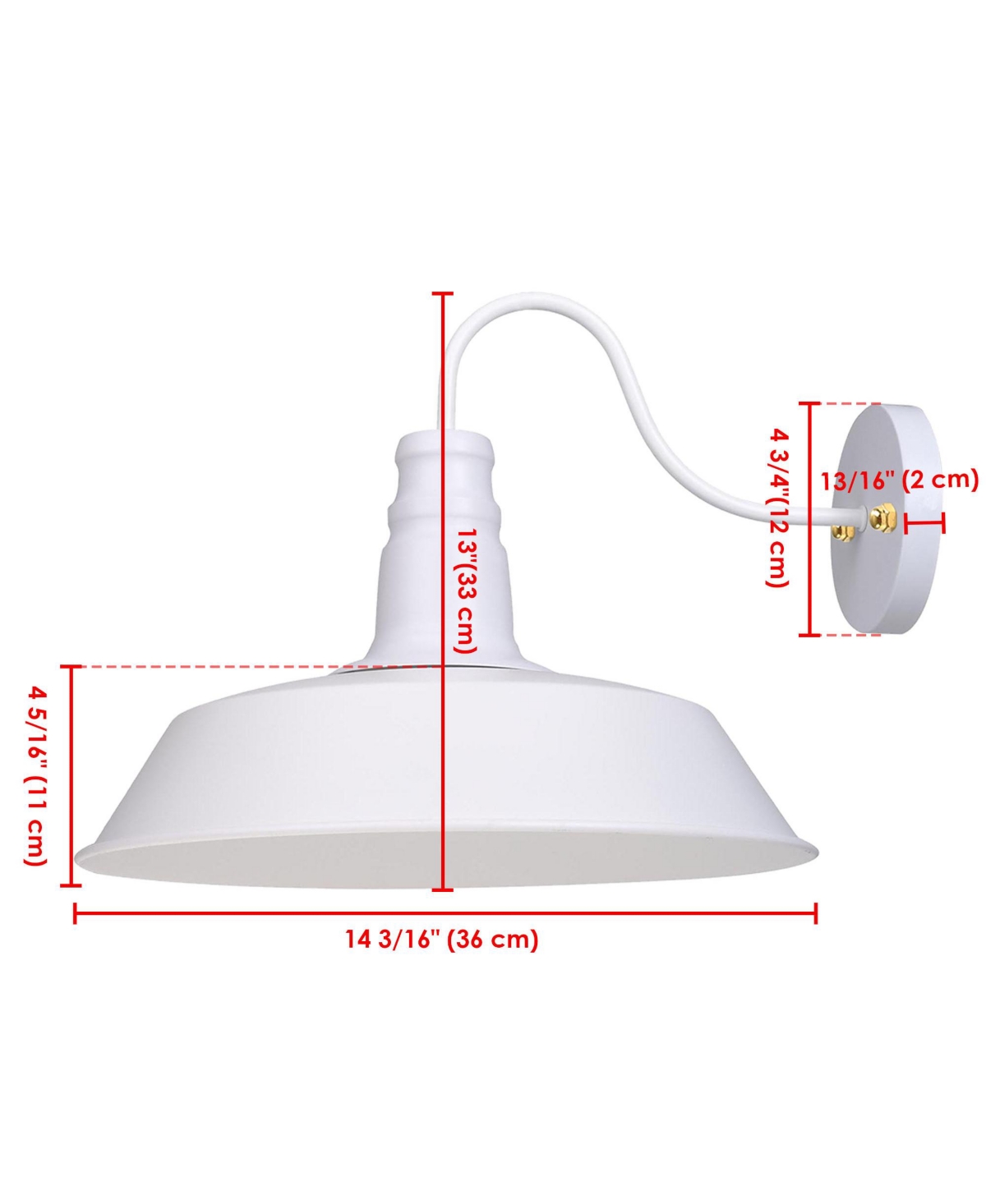 Yescom Retro Industrial Barn Style Light Wall Sconce Wall-mounted Metal Gooseneck 14