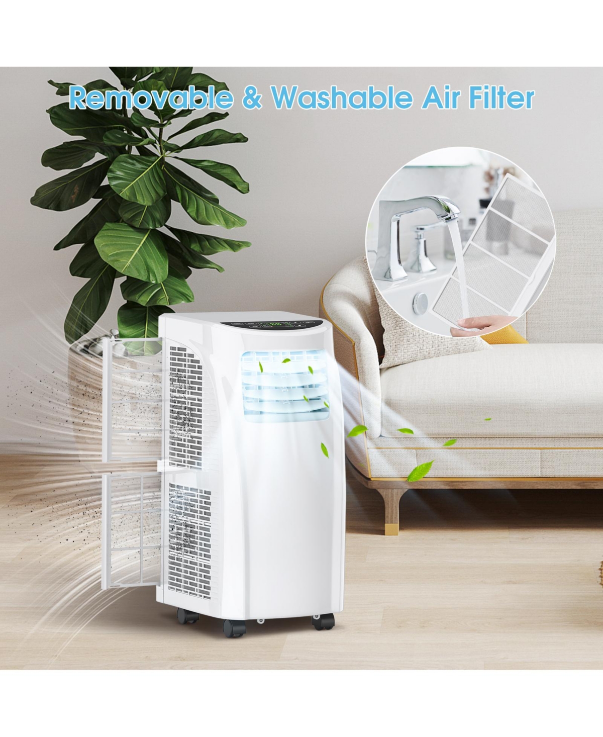 Sugift 8000 Btu Portable Air Conditioner with Sleep Mode and Dehumidifier Function