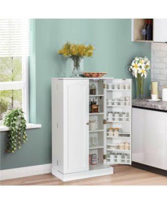 17-Tier Kitchen Pantry Cabinet with 2 Doors and 6 Adjustable Shelves