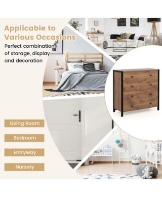 4-Drawer Dresser Modern Chest of Drawers Wooden Storage Dresser