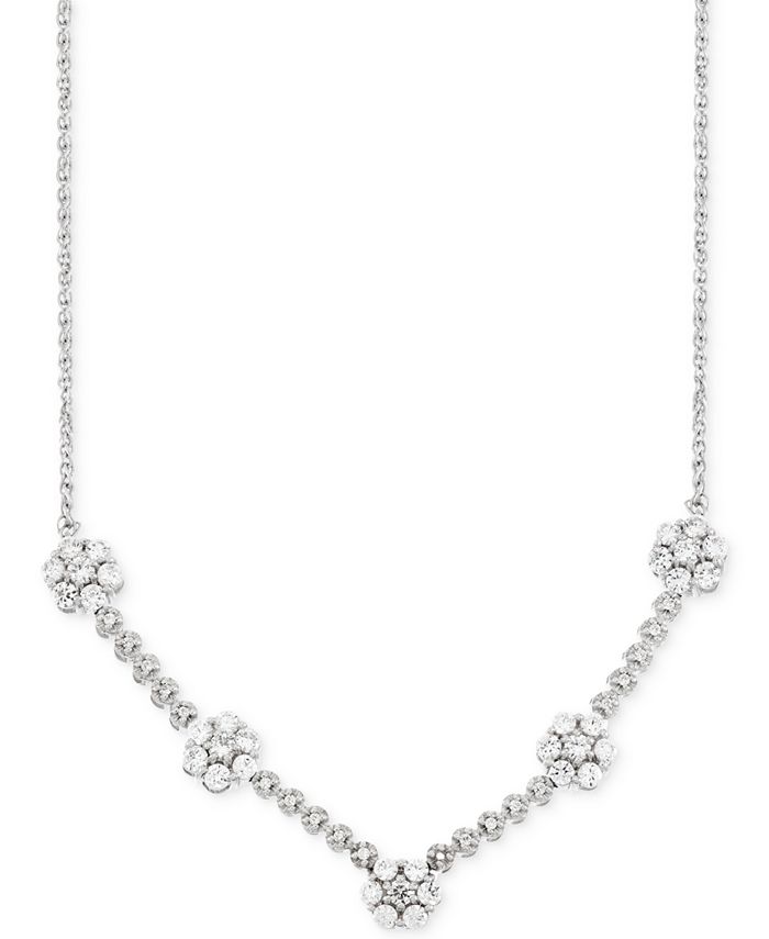Wrapped in Love Diamond Flower Cluster Necklace 1 ct. t.w. in