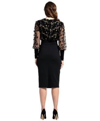 Women's Embroidered Top Pencil Dress Dress
