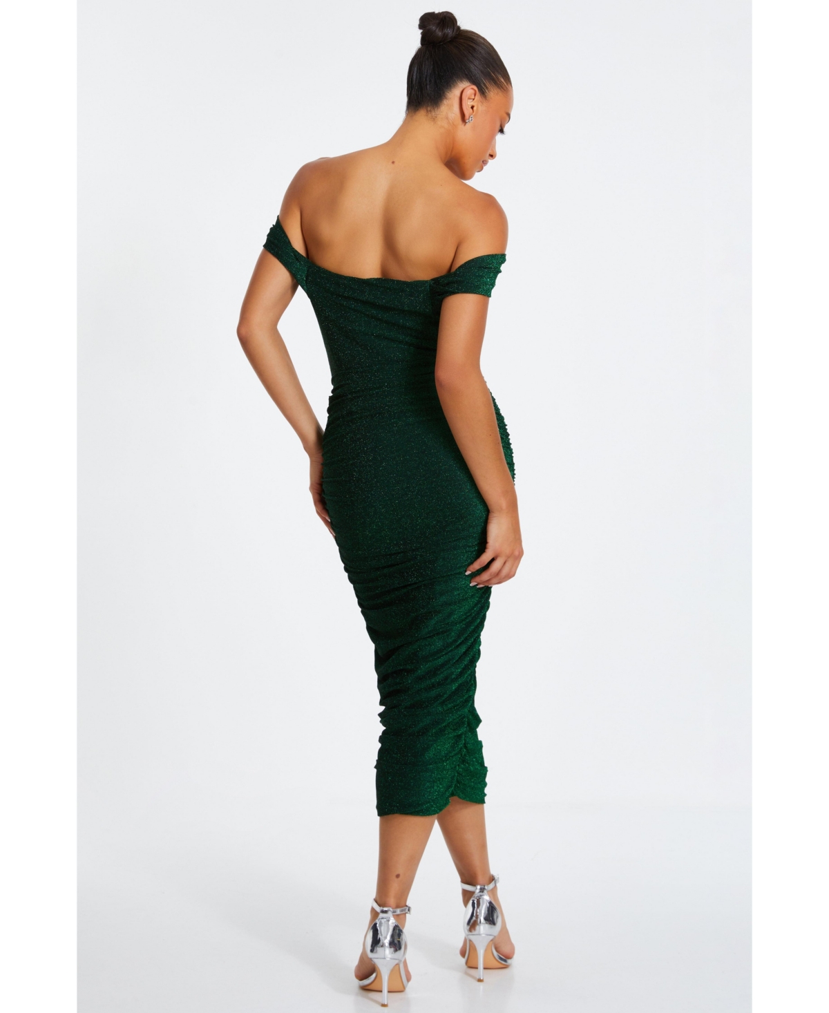 Quiz Women's Bardot Ruched Midi Dress