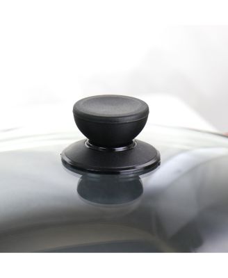 Pre-Seasoned 9 Piece Cast Iron Skillet Set with Lids and Red Silicone Holder