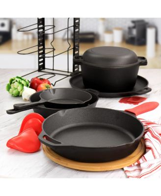 12 Piece Round PreSeasoned Cast Iron Cookware Set