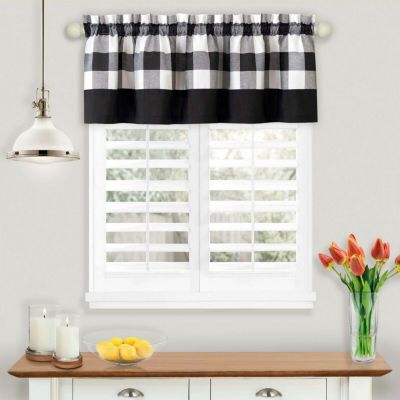 Modern Farmhouse Buffalo Plaid Checkered Rod Pocket Window Valance Curtain