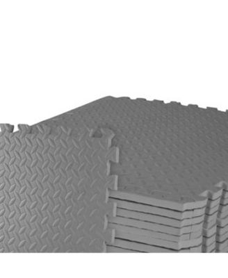 96 Sq Ft Interlocking EVA Foam Exercise Mat Tiles, Gray
