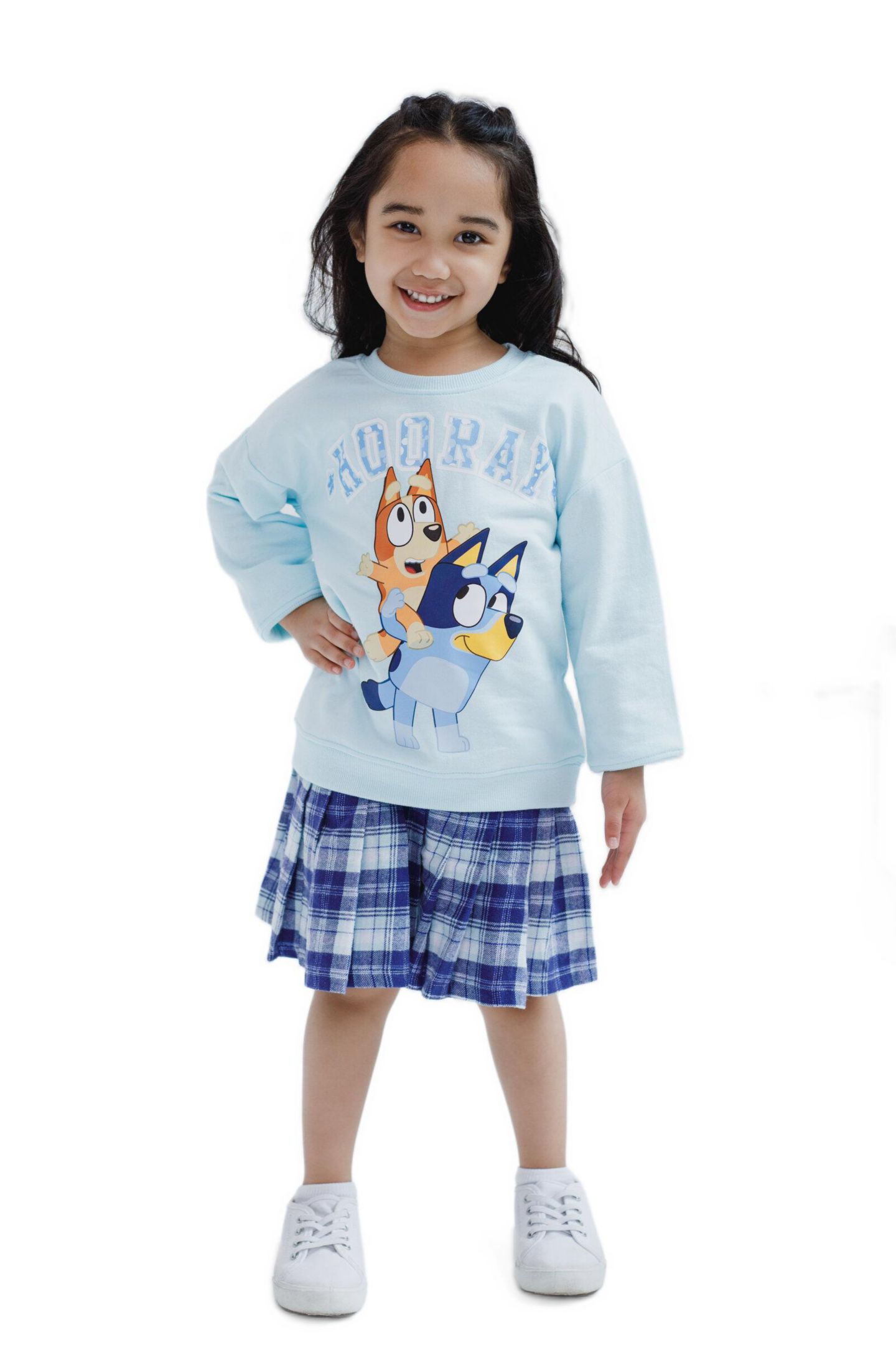 Комплекты Bluey Fleece Sweatshirt and Pleated Skirt для девочек-малышей, цвет: Светлый синий — фото 6