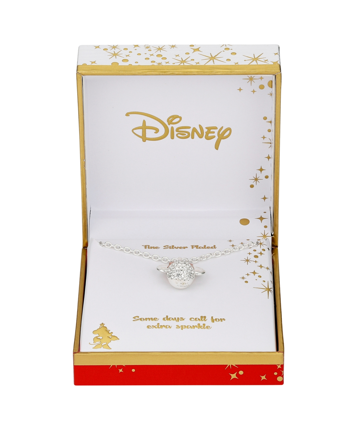 Disney Crystal Minnie Mouse Fireball Pendant Necklace In Rose Gold