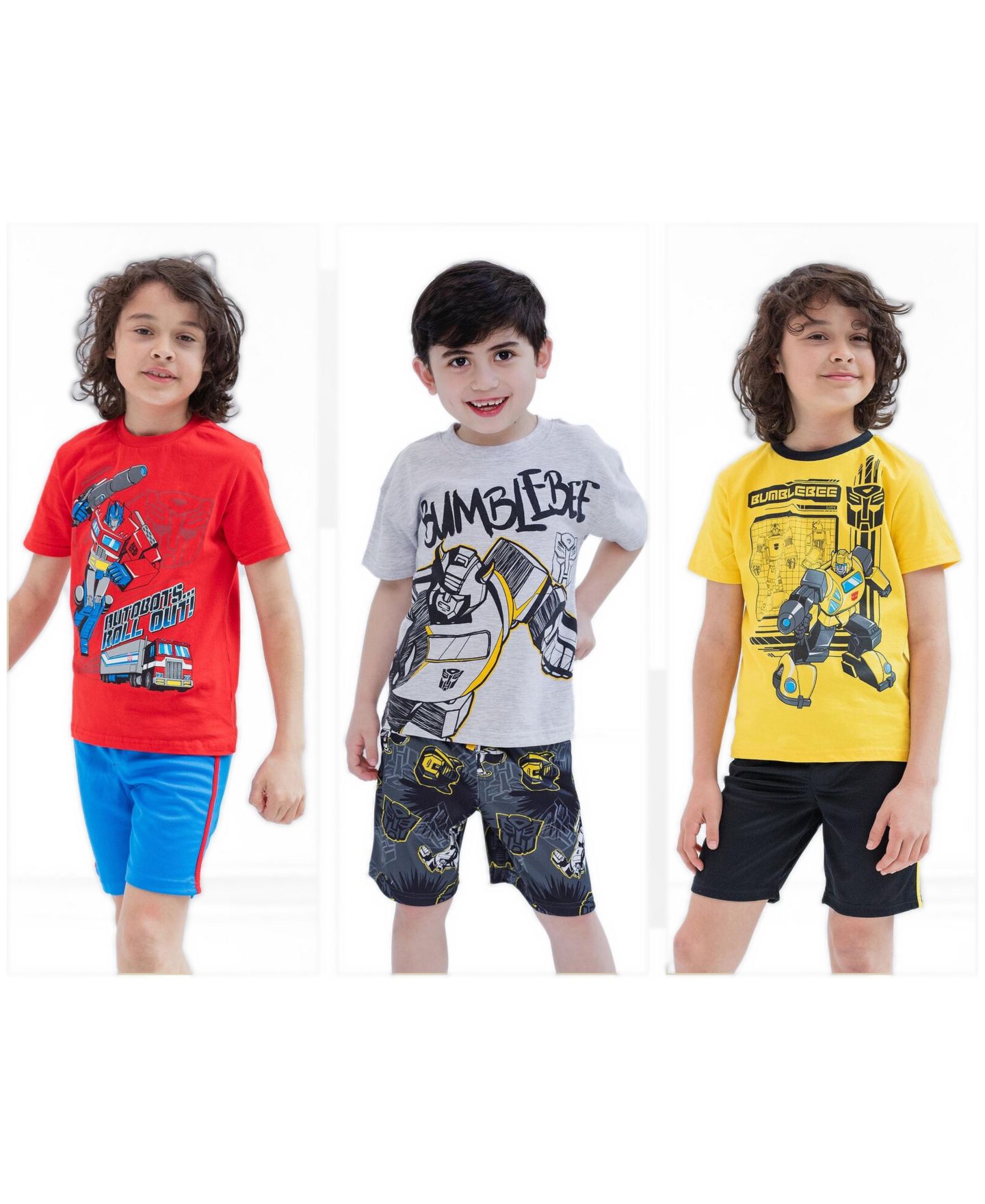 Детский комплект Transformers Little Boys Bumblebee Athletic 2-Piece T-Shirt and Shorts Set, цвет: Серый — фото 6