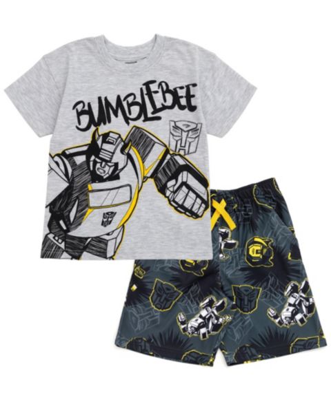 Детский комплект Transformers Little Boys Bumblebee Athletic 2-Piece T-Shirt and Shorts Set, цвет: Серый