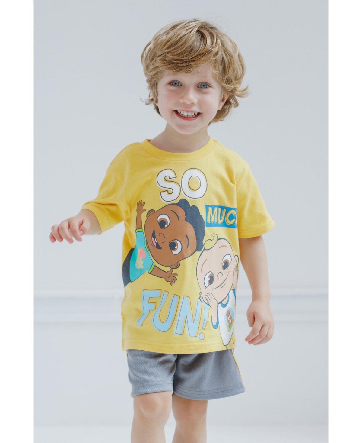 CoComelon Jj Cody T-Shirt and Mesh Shorts Outfit Set Infant to Toddler -/ silver