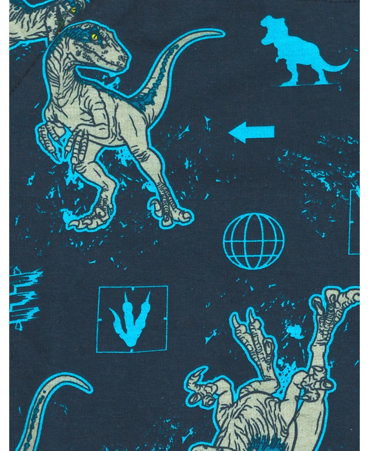 Jurassic World Boys Park Blue French Terry Sweatshirt and Bike Shorts to