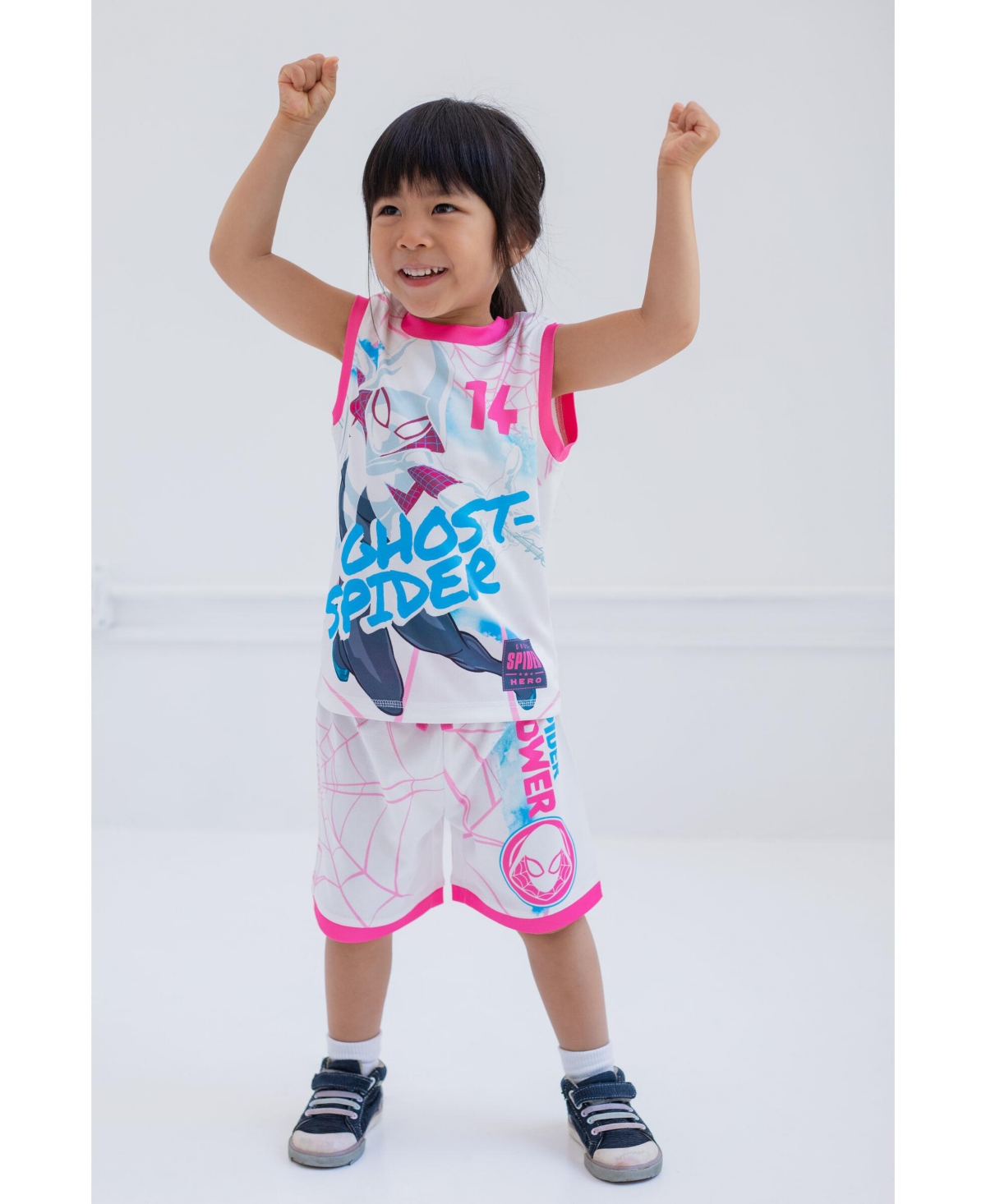 Marvel Toddler Girls Spider-Man Spider-Gwen Ghost Spider Tank Top and Bike Shorts to